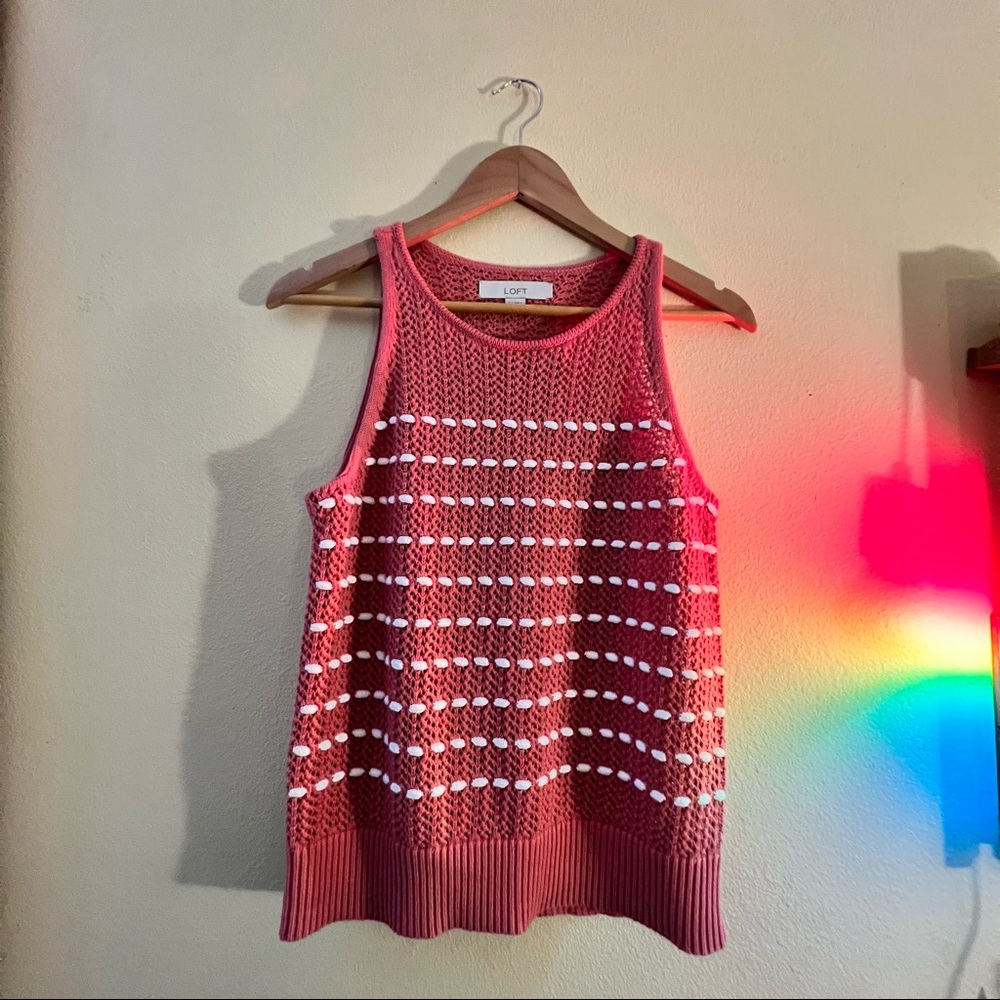 Coral Woven LOFT Tank Top Size S 💖
